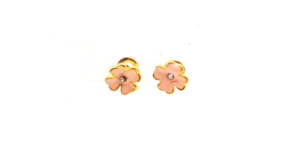 Aros Flor Esmalte con Strass