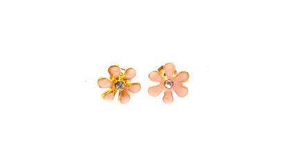 Aros Flor Esmalte con Strass - Imagen 2
