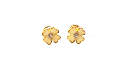 Aros Flor Esmalte con Strass - Imagen 3