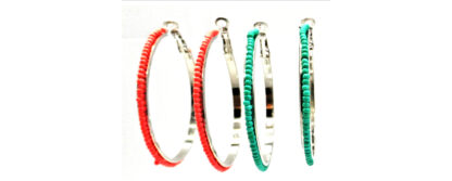Aro Argolla 3,7cm. Con Mostacillas Color - Imagen 3
