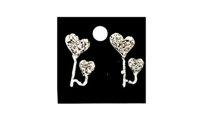 Aro Doble Corazón con Strass - Imagen 2