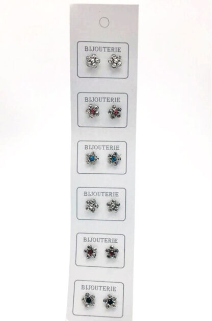 Aro Flor de Strass - Cartón x 6 Pares