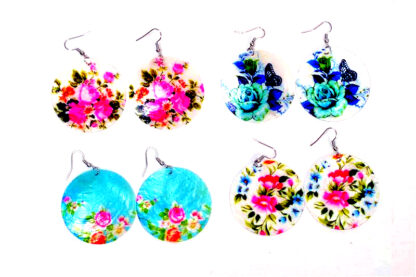Aros Colgante Flores Nacar - Imagen 3