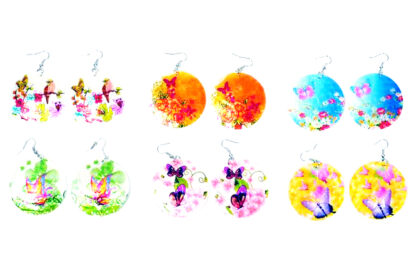 Aros Colgante Floreados Nácar - Imagen 7