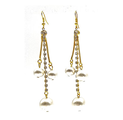 Aro Largo Cadena Perlas y Strass