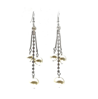 Aro Largo Cadena Perlas y Strass - Imagen 3