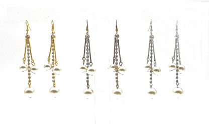 Aro Largo Cadena Perlas y Strass - Imagen 4