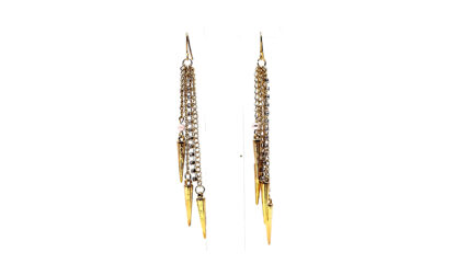 Aro Largo con Strass, Cadenas y Puntas