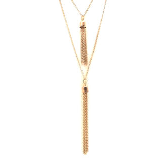 Collar 2 Vueltas Cadena con Flecos Cadenas