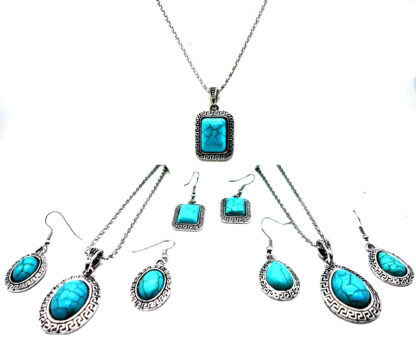 Collar y Aros Piedra Turquesa - Imagen 2