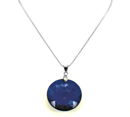 Cadena Víbora con Dije Piedra Redonda Facetada