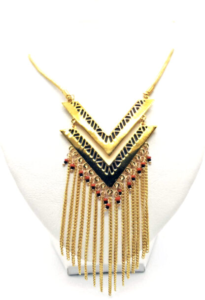 Collar en V Dijes Mostacillas y Cadena