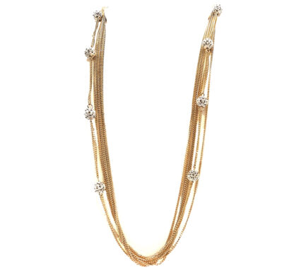 Collar Vueltas de Cadena Dijes Bola de Fuego