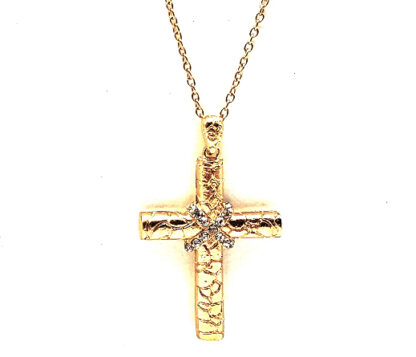 Cadena Dije Cruz y Strass