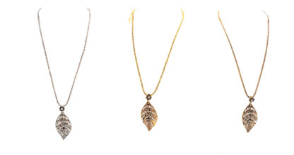 Cadena Dije Hoja con Strass - Imagen 2