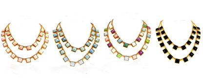 Collar Vueltas de Cadena con Piedras - Imagen 2