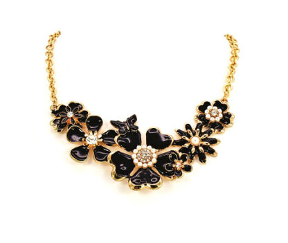 Collar Flor Esmaltada y Strass - Imagen 2