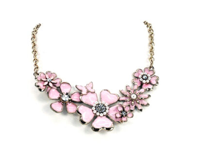 Collar Flor Esmaltada y Strass