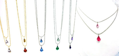 Collar Doble con Dije Gota Strass - Imagen 2