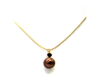 Cadena Vibora Dije con Perla y Strass