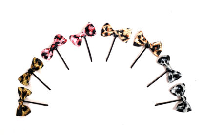 Invisible con Moño de Tela Animal Print x Par