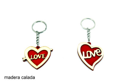 Llavero Corazón de Madera Calada