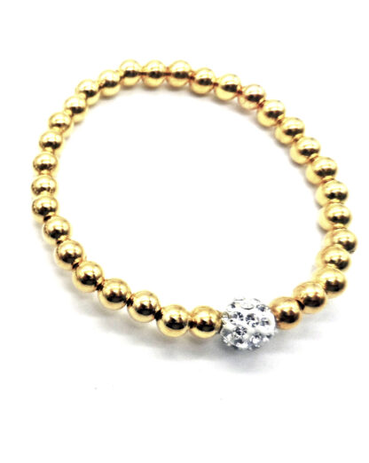 Pulsera Bolita Metal Elastizada con Bola de Fuego