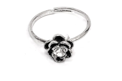 Anillo Flor con Strass Tamaño Regulable