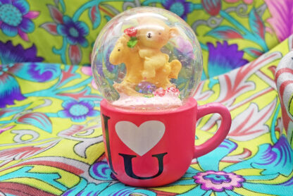 Adorno Oso Base Cerámica Bola Souvenir con Gliter - Imagen 7