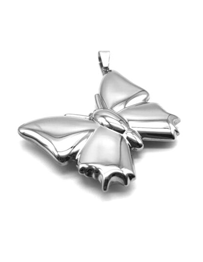 Dije Mariposa Inflada Acero Quirúrgico - Ancho 4.5cm.