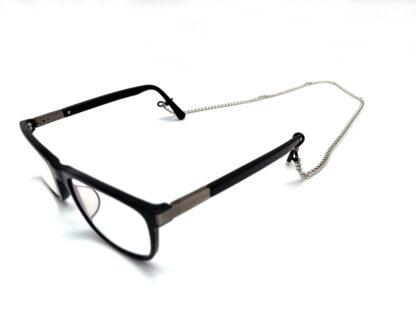 Porta Lentes Silicona con Cadena Plateada