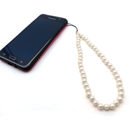 Strap Porta Celular Perlas / Plateado / Negro - Imagen 4