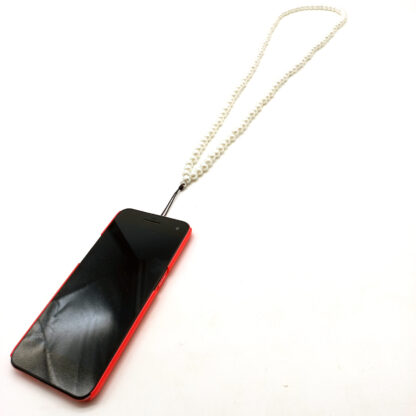 Collar Porta Celular Perlas / Plateado / Negro - Imagen 3