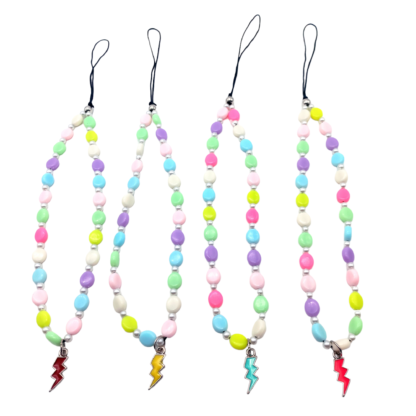 Strap Multicolor Pastel con Dije Rayo Esmaltado