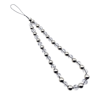 Strap Bolitas Plata y Transparente