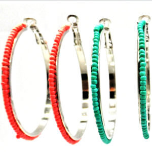 Aro Argolla 3,2cm. Con Mostacillas Color