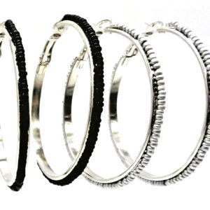 Aro Argolla 3,7cm. Con Mostacillas Color