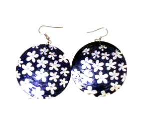 Aros Colgante Flores Nacar