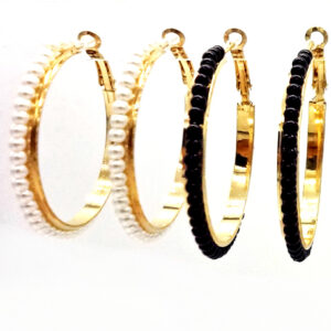 Aro Argolla con Perlas 3,5cm.