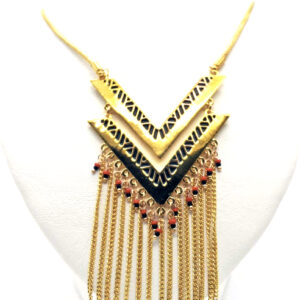 Collar en V Dijes Mostacillas y Cadena