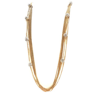 Collar Vueltas de Cadena Dijes Bola de Fuego