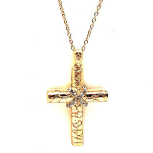 Cadena Dije Cruz y Strass