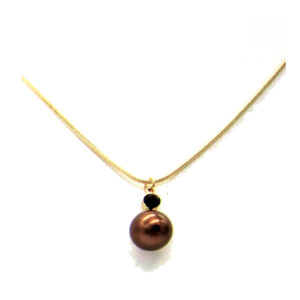 Cadena Vibora Dije con Perla y Strass