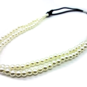 Vincha Elastizada Doble Tira de Perlas