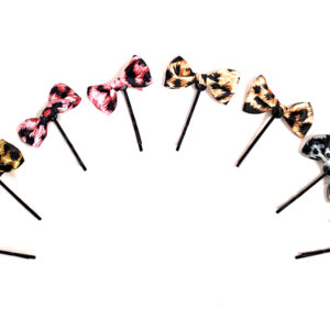 Invisible con Moño de Tela Animal Print x Par