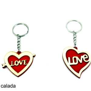 Llavero Corazón de Madera Calada