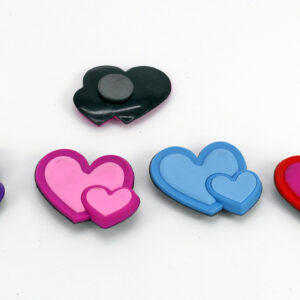 Imán Doble Corazón de Goma