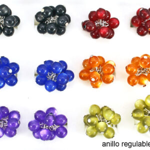 Anillo Racimo Piedra Ojo de Gato Tamaño Regulable