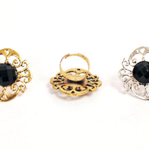 Anillo Piedra Negra Tamaño Regulable