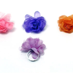 Anillo Flor Tela Tamaño Regulable